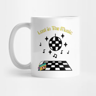 Lost in The Music Retro Music Design Mug